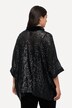 T-shirt oversized à paillettes, col roulé et manches courtes