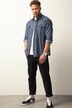 STHUGE denim overhemd, lange mouwen, modern fit, kentkraag, tot 8XL