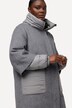 Veste en laine mélangée à col montant, silhouette en A et fermeture à glissière