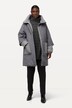 Veste en laine mélangée à col montant, silhouette en A et fermeture à glissière