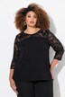 Blouse à col rond et manches 3/4, broderie et paillettes