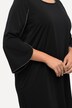 Tunique silhouette en A, col rond et manches 3/4 esprit cape, petites pierres fantaisie