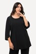 Tunique silhouette en A, col rond et manches 3/4 esprit cape, petites pierres fantaisie