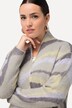 Lange cardigan, jacquard breipatroon, open model