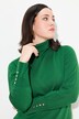 Pullover, col, sierknopen, lange mouwen