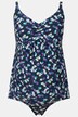 Tankini Bellieva (deux pièces), motif floral et fronces, bretelles ajustables