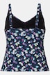 Tankini Bellieva (deux pièces), motif floral et fronces, bretelles ajustables