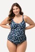 Tankini Bellieva (deux pièces), motif floral et fronces, bretelles ajustables