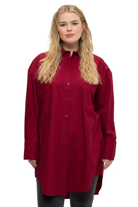 Košilová halenka, oversize, knoflíková léga, límeček