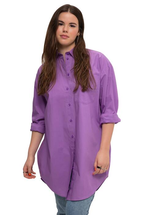 Košilová halenka, oversize, knoflíková léga, límeček
