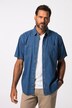 Denim shirt, denim, halflange mouwen, Modern Fit, kent-kraag, tot maat 8XL