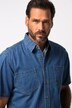 Denim shirt, denim, halflange mouwen, Modern Fit, kent-kraag, tot maat 8XL