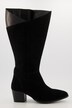 Veloursleder-Stiefel, XL-Schaft, Reißverschluss, Weite H