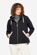 Sweat fabric hoodie jacket with long raglan sleeves and teddy fabric lining