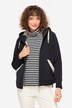Sweat fabric hoodie jacket with long raglan sleeves and teddy fabric lining