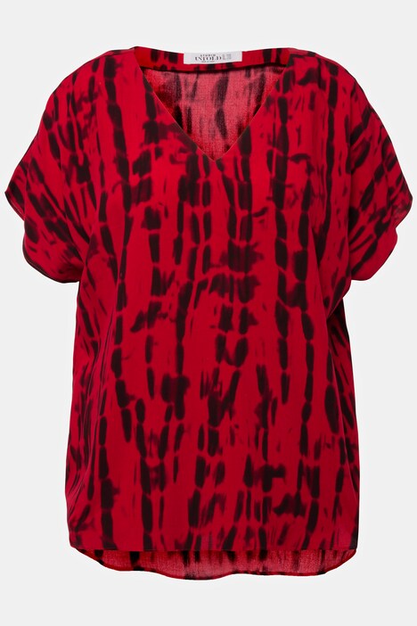 Blusenshirt, V-Ausschnitt, oversized, Batik