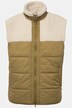 Doorgestikte bodywarmer, wide fit, teddy-patch, opstaande kraag, unisex