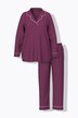 Pyjama, fraaie paspels, V-hals, lange mouwen