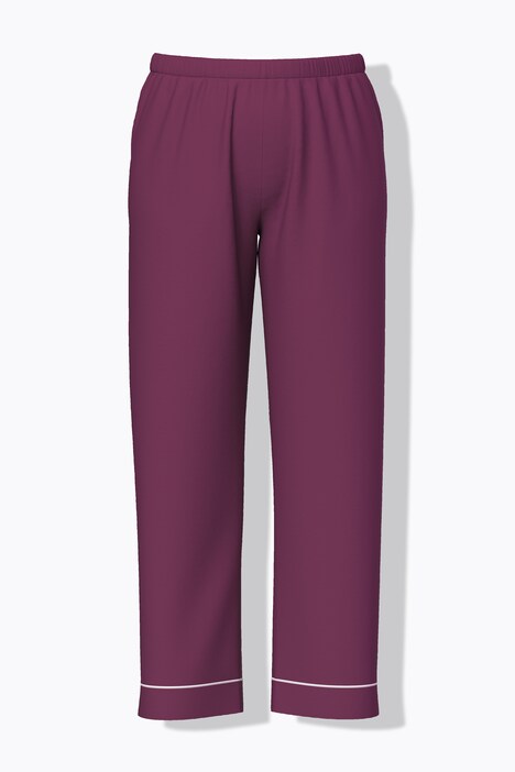 Pyjama manches longues, passepoils fantaisie, décolleté en V