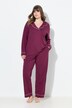 Pyjama, fraaie paspels, V-hals, lange mouwen