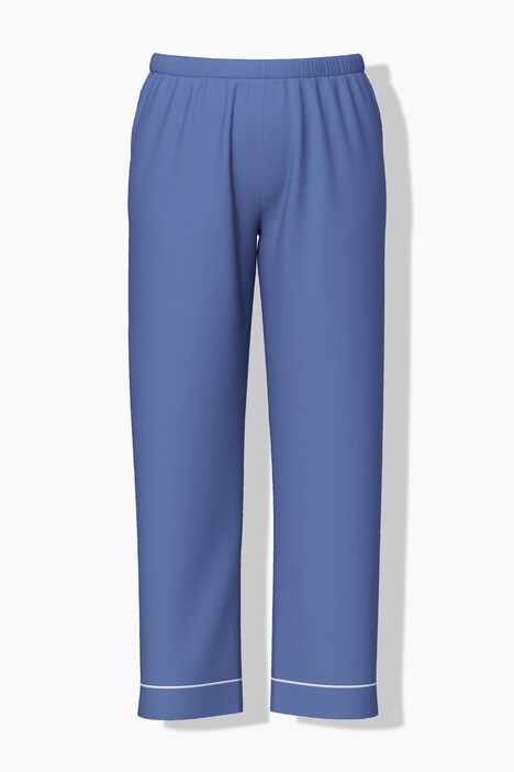 Pyjama manches longues, passepoils fantaisie, décolleté en V