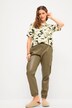 Lederoptik Hose, High Waist, Elastikbund, Cargotaschen