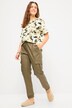 Lederoptik Hose, High Waist, Elastikbund, Cargotaschen