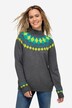 Pull norvégien à col montant et manches longues raglan, motif coloré