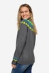 Pull norvégien à col montant et manches longues raglan, motif coloré