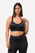 Soutien-gorge de sport, sans armatures. Bretelles croisées et fermeture à glissière.