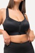 Soutien-gorge de sport, sans armatures. Bretelles croisées et fermeture à glissière.