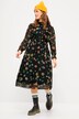 Floral Layered Chiffon Balloon Sleeve Dress