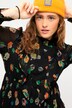 Floral Layered Chiffon Balloon Sleeve Dress