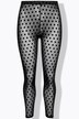 Legging en mesh, pois floqués