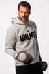 Sweat à capuche JAY-PI, collection fitness. En molleton avec imprimé floqué.