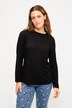 Maglia dal taglio aderente in jersey a costine con scollo a girocollo e maniche lunghe con spacchetto