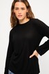 Maglia dal taglio aderente in jersey a costine con scollo a girocollo e maniche lunghe con spacchetto