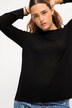 Maglia dal taglio aderente in jersey a costine con scollo a girocollo e maniche lunghe con spacchetto