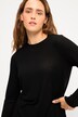 Maglia dal taglio aderente in jersey a costine con scollo a girocollo e maniche lunghe con spacchetto