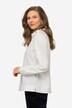 Bluse, materialblanding, isbjørnmotiv, krage, lange ermer