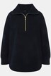 Sweat-shirt en polaire à col montant et manches longues, fermeture à glissière - silhouette en A