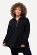 Sweat-shirt en polaire à col montant et manches longues, fermeture à glissière - silhouette en A