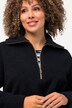 Sweat-shirt en polaire à col montant et manches longues, fermeture à glissière - silhouette en A