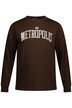 Tričko s dlouhými rukávy, kulatý výstřih, potisk Metropolis, prodloužené