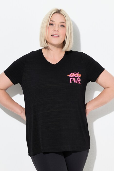 Funktions-Shirt, Cut-Outs, V-Ausschnitt, Halbarm, recycelt