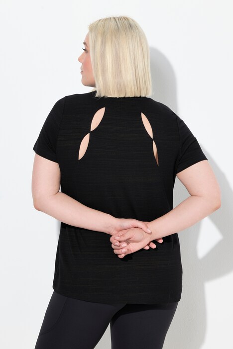 Funktions-Shirt, Cut-Outs, V-Ausschnitt, Halbarm, recycelt