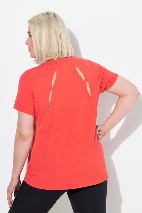 Funktions-Shirt, Cut-Outs, V-Ausschnitt, Halbarm, recycelt