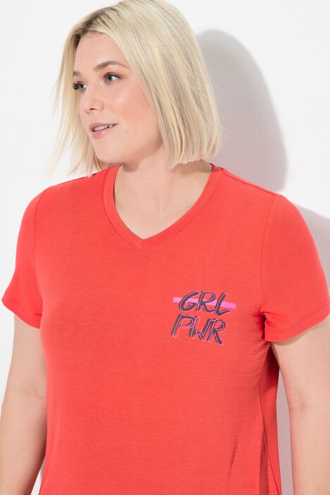 Funktions-Shirt, Cut-Outs, V-Ausschnitt, Halbarm, recycelt