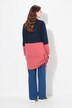 T-shirt long en coton bio. Col montant, manches longues et cordon de serrage.