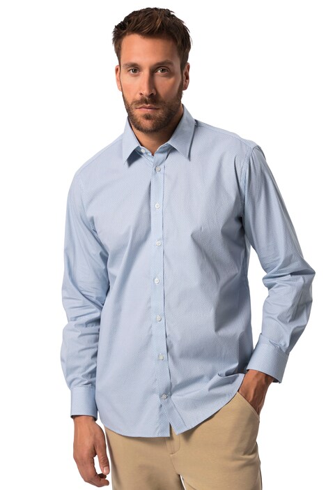 Business košile, dlouhé rukávy, Kent límeček, drobný vzor, Comfort střih, do 8XL